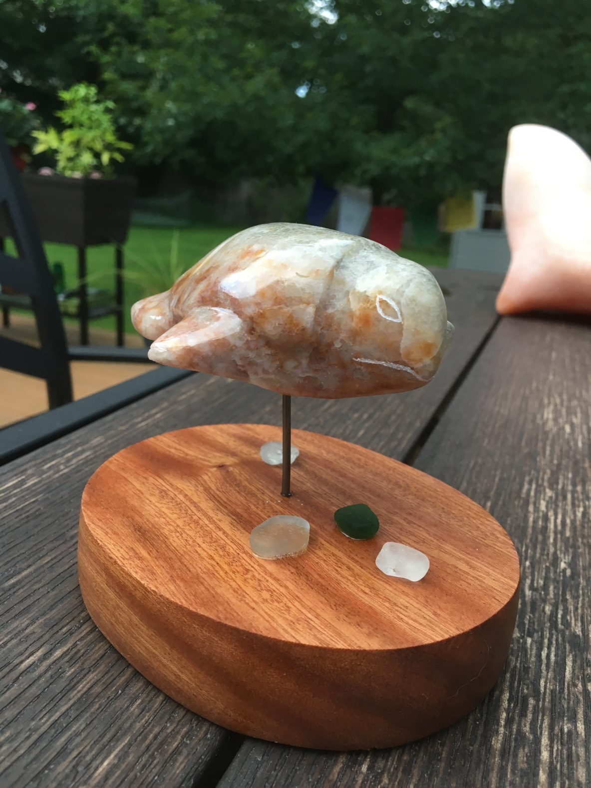 "Glide"-Colorado Alabaster and Sea Glass