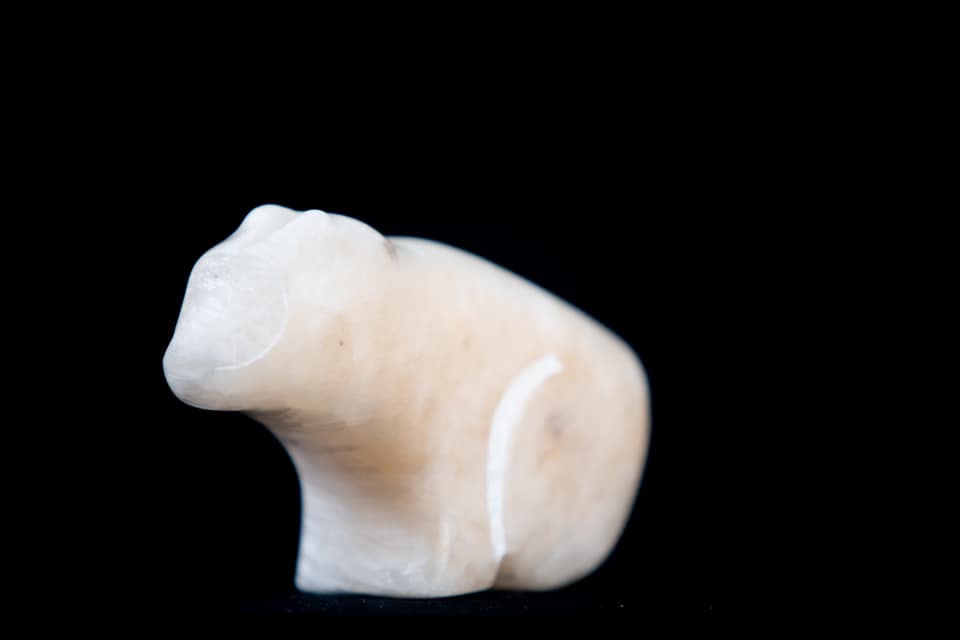 Alabaster sculpture of a bear