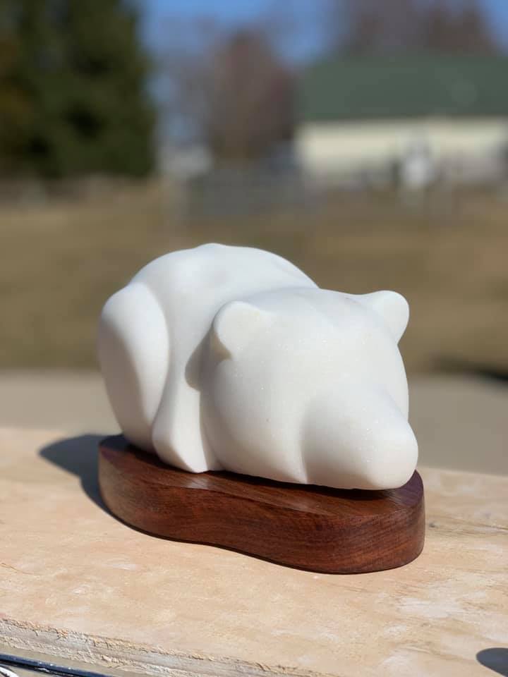 Marble sculpture of a bear