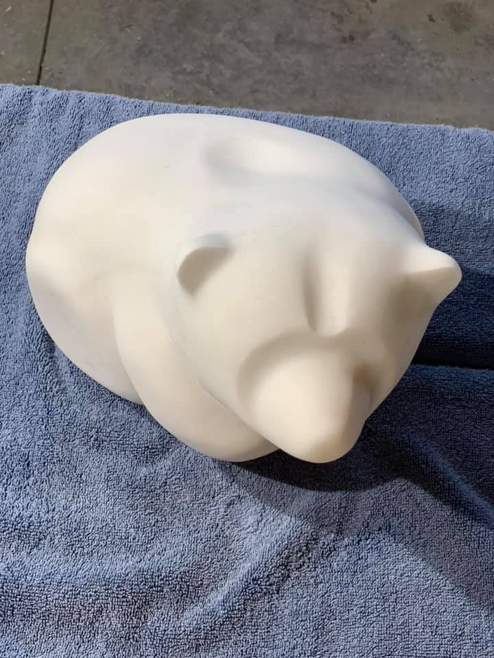 Carrarra marble sculpture of a bear