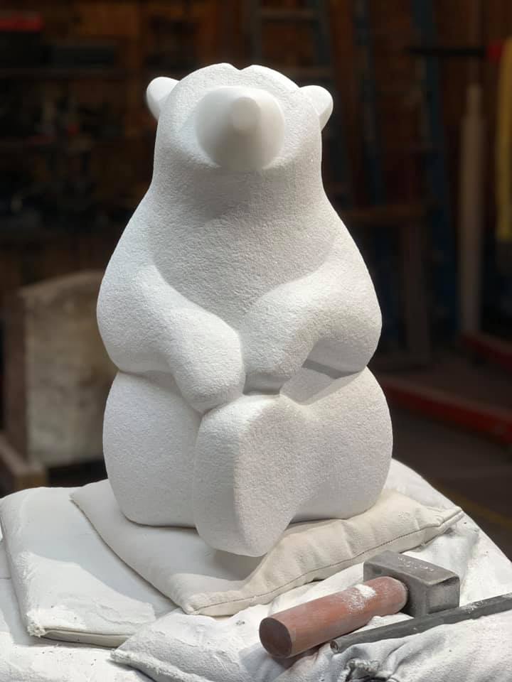 Marble sculpture of a bear